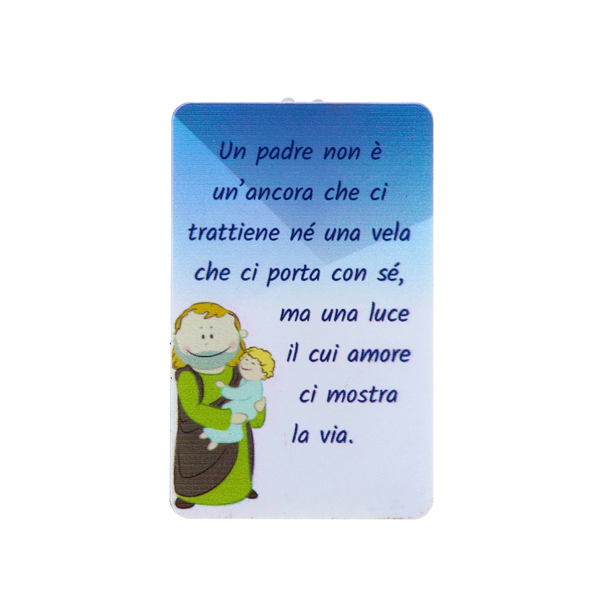 Card luce led e immagine San Giuseppe. Dimensioni 5,5x9 cm
