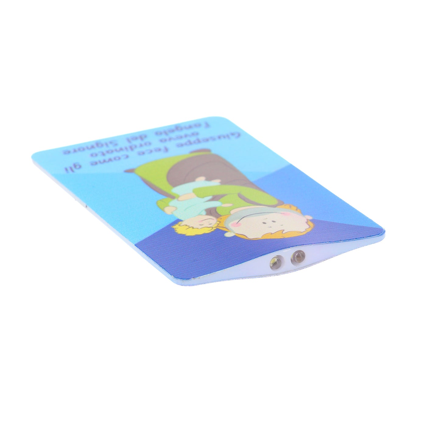 Card luce led e immagine San Giuseppe. Dimensioni 5,5x9 cm