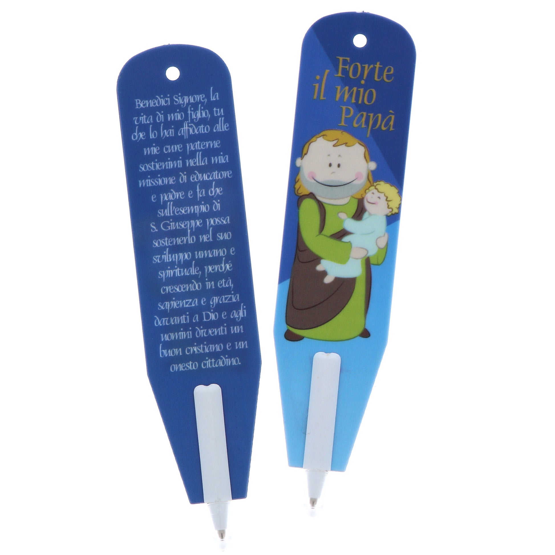 Penna Segnalibro con immagine San Giuseppe. Dimensioni 3x13 cm