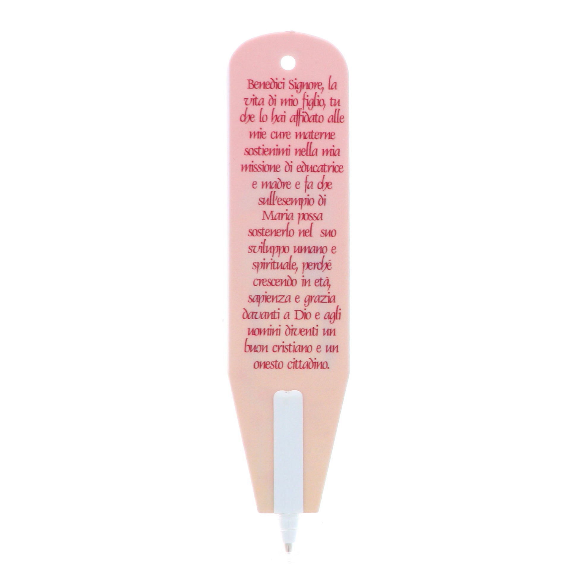 Penna Segnalibro con immagine Madonna con Bambino. Dimensioni 3x13 cm