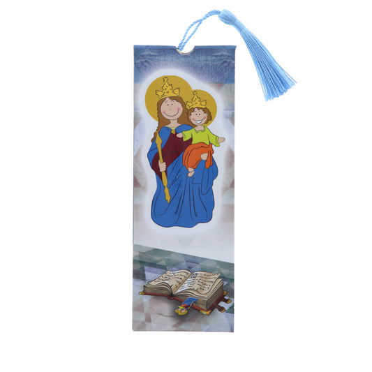 Segnalibro in polimero Maria SS. Ausiliatrice. Dimensioni 4x15,5 cm
