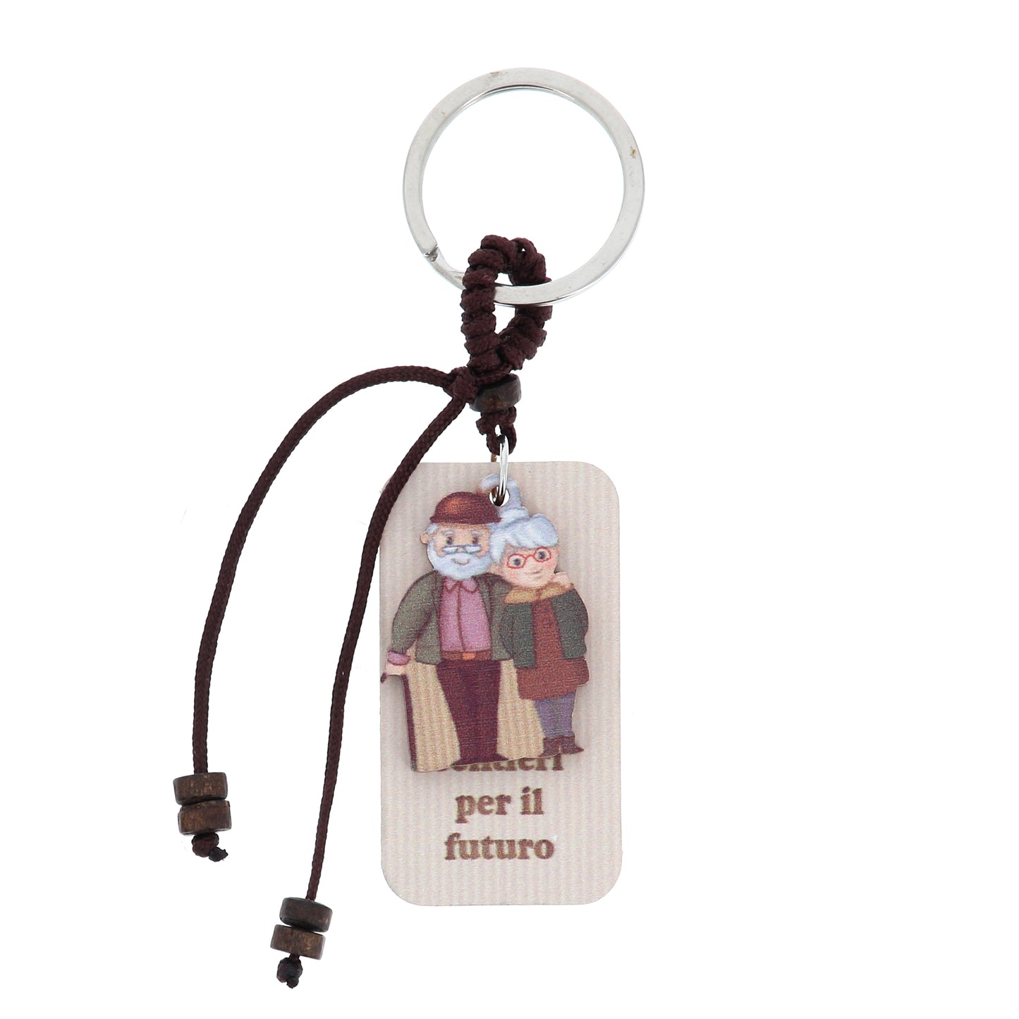 Portachiavi doppio livello in legno, vari soggetti, con confezione. Dimensioni 6,5x19 cm