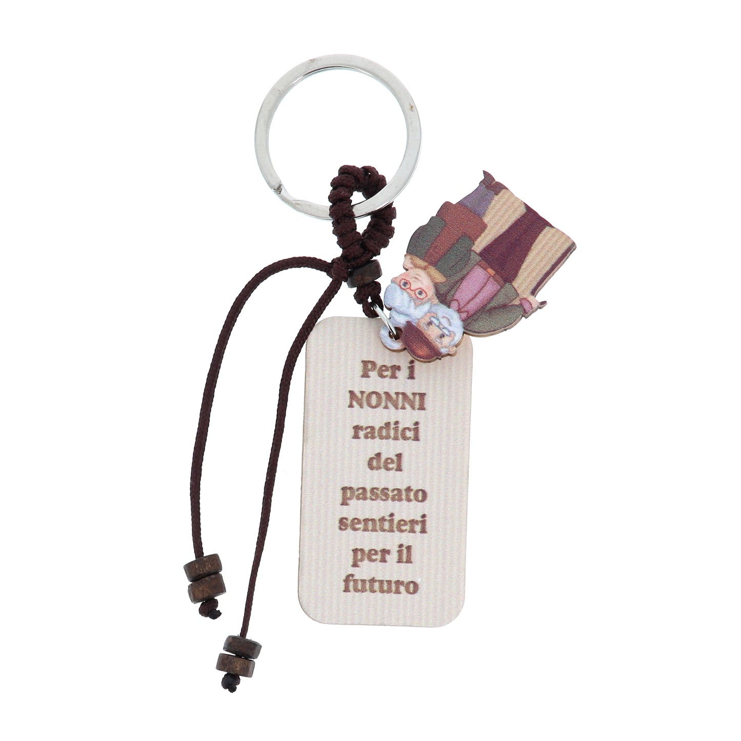 Portachiavi doppio livello in legno, vari soggetti, con confezione. Dimensioni 6,5x19 cm