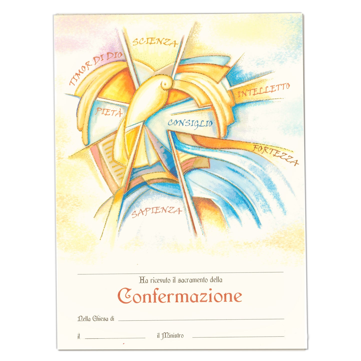 Diploma in carta pergamena Confermazione da compilare. Dimensioni 18x24cm