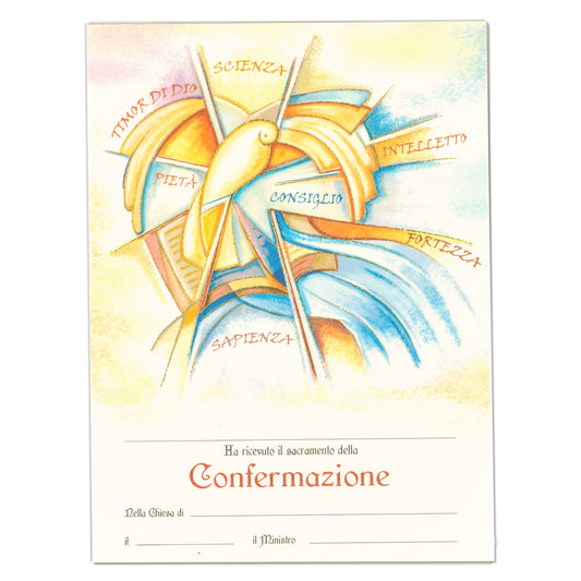 Diploma in carta pergamena Confermazione da compilare. Dimensioni 18x24cm