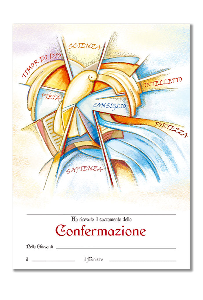 Diploma in carta pergamena Confermazione da compilare. Dimensioni 18x24cm