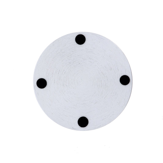 Piattino porta candela o porta lumino in alluminio argentato. Diametro 12 cm