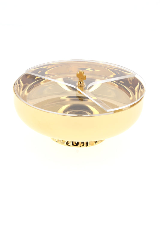 Pisside con base, coperchio in plexiglass girevole. Dimensioni 5,5x14 cm