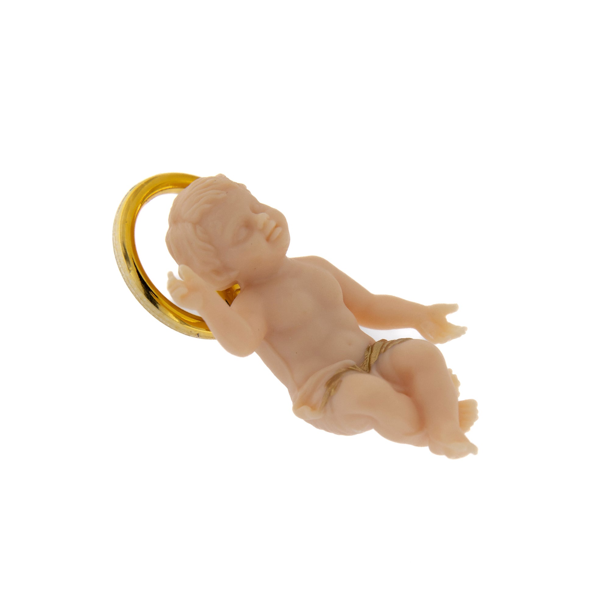 Gesu' bambino in polimero dipinto. Altezza 4 cm