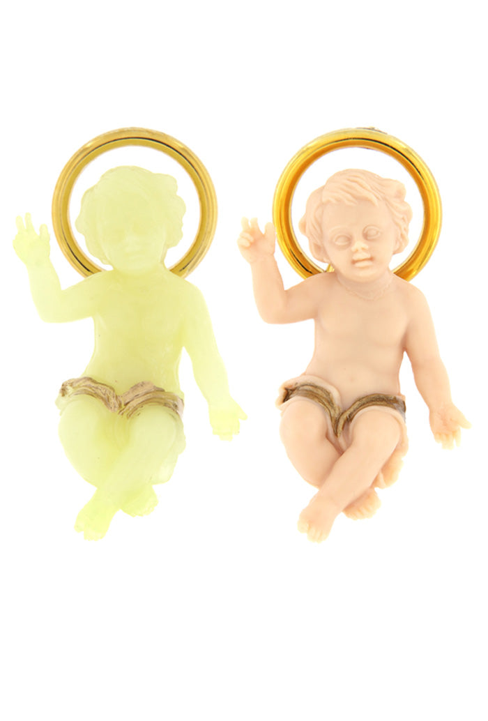 Gesu' bambino in polimero dipinto. Altezza 4 cm