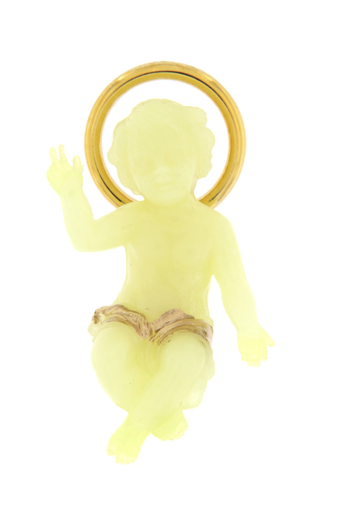 Gesu' bambino in polimero dipinto. Altezza 4 cm