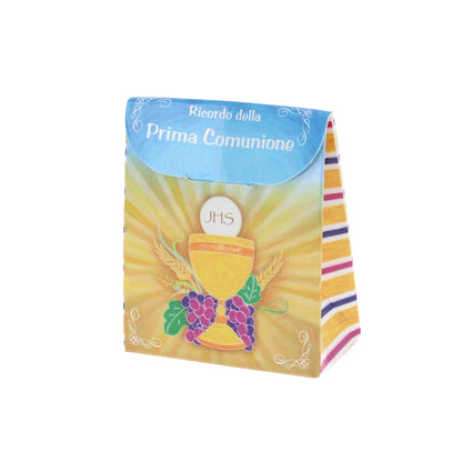 Confezione Prima Comunione quadro pergamena e piccola pergamena in carta da personalizzare. Dimensioni 8,5x7 cm