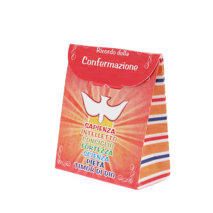Confezione Cresima quadro pergamena e pergamena in carta da personalizzare. Dimensioni 8,5x7 cm
