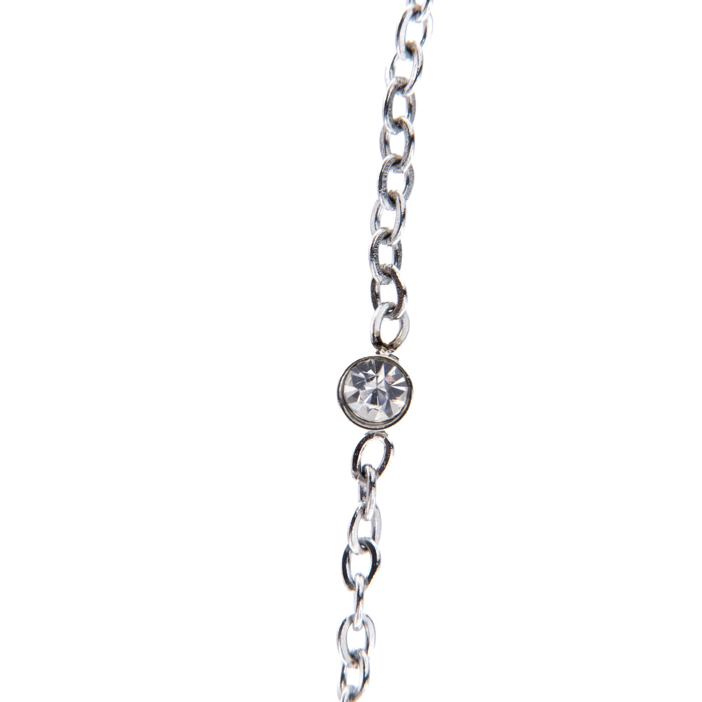 Bracciale in acciaio con croce e strass. Lunghezza 23 cm