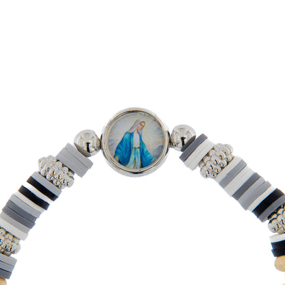 Bracciale elastico in gomma e legno