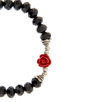 Bracciale elastico in vetro e metallo