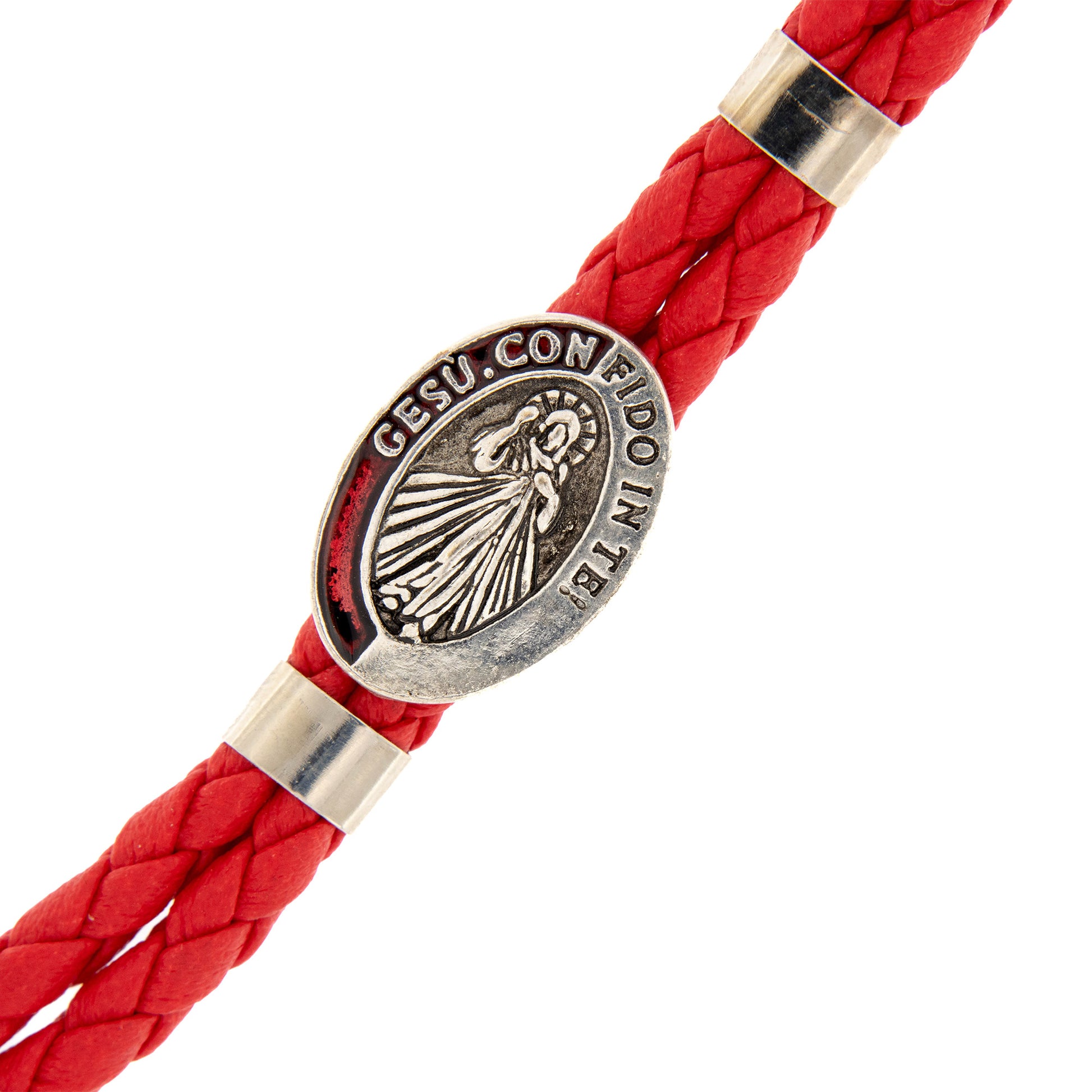 Bracciale Gesù Misericordioso in ecopelle. Lunghezza