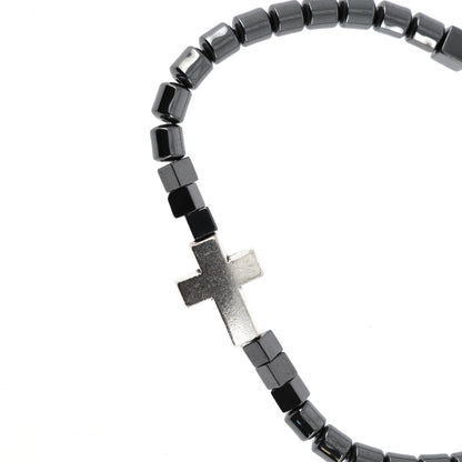 Bracciale elasticizzato in pietra dura ematite