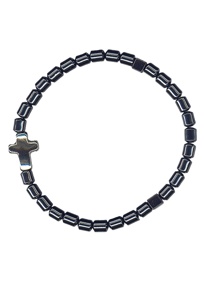 Bracciale elasticizzato in pietra dura ematite