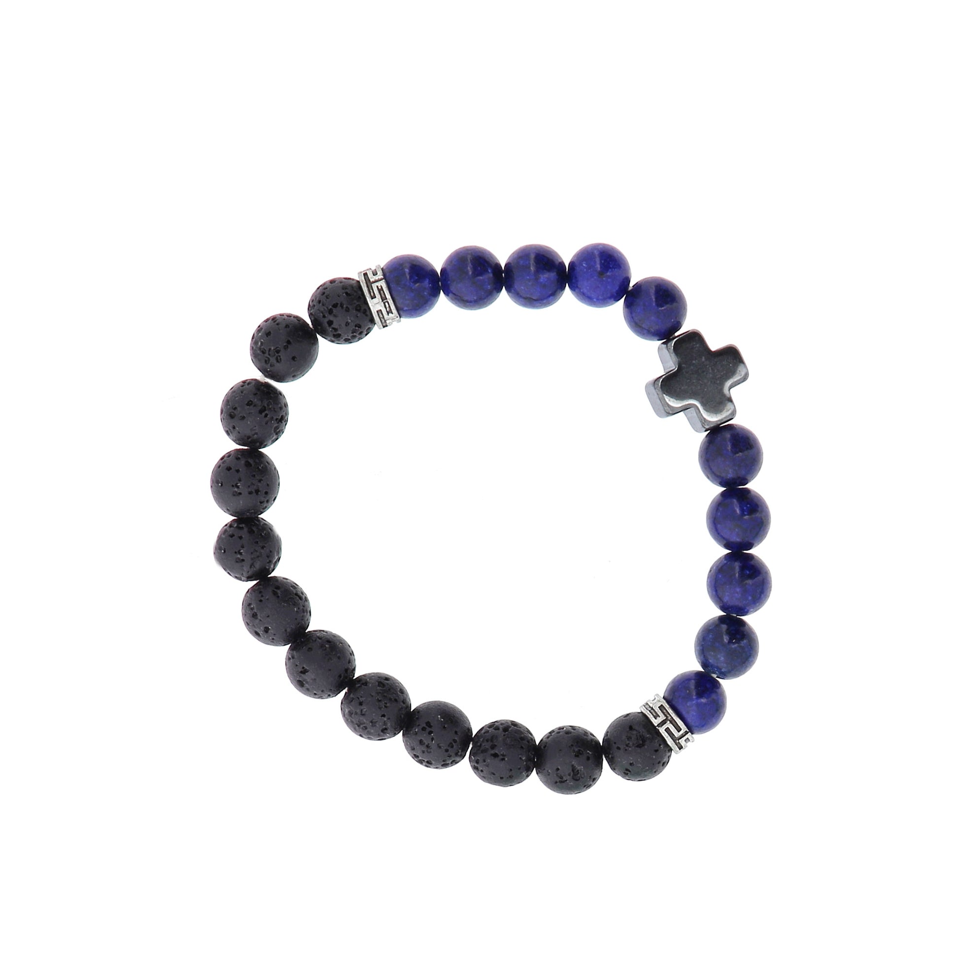 Bracciale in pietra dura e pietra vulcanica " La pietra della fede". Diametro 18 cm, elasticizzato.