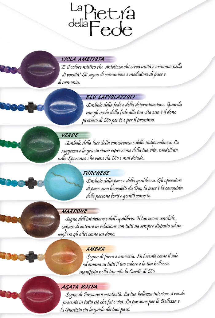 Bracciale in pietra dura e pietra vulcanica " La pietra della fede". Diametro 18 cm, elasticizzato.