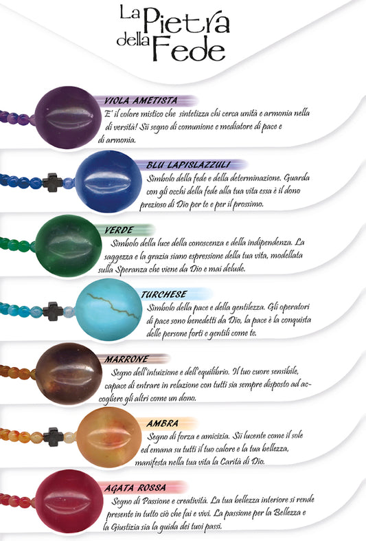 Bracciale in pietra dura e pietra vulcanica " La pietra della fede". Diametro 18 cm, elasticizzato.