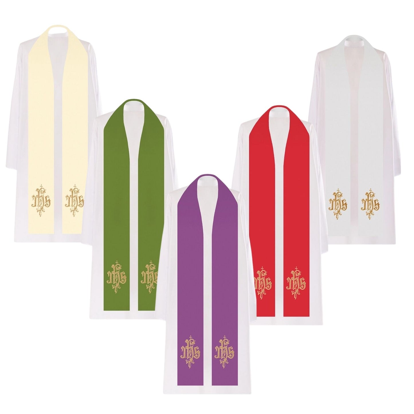 Stola sacerdotale con simbolo JHS dorato