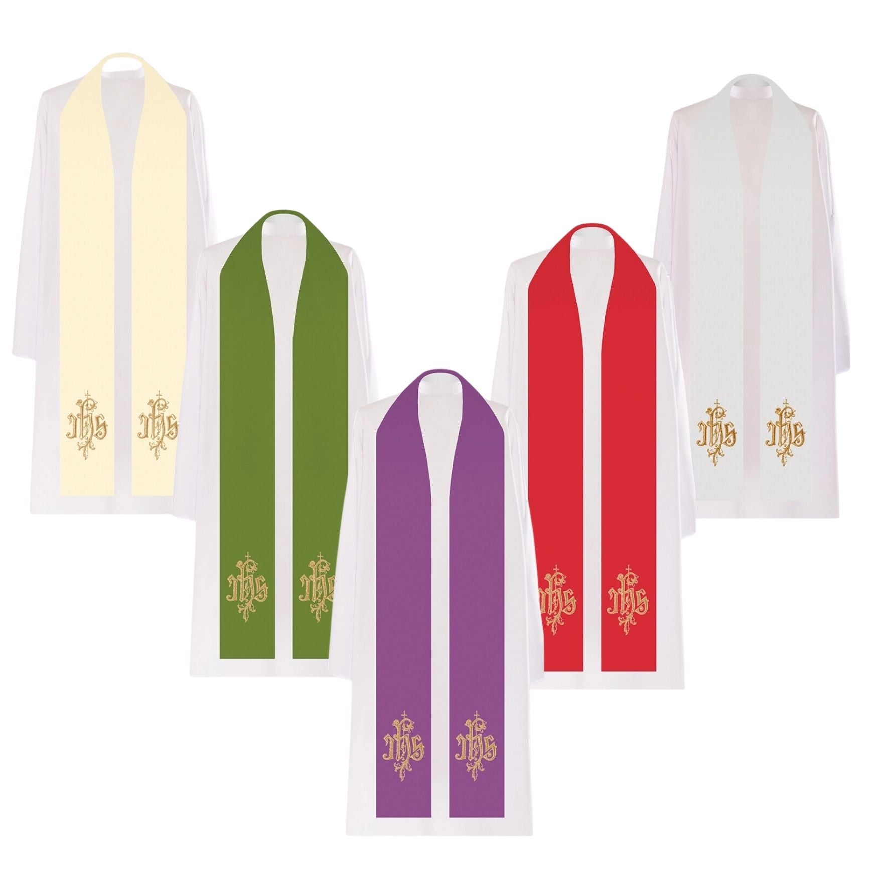 Stola sacerdotale con simbolo JHS dorato