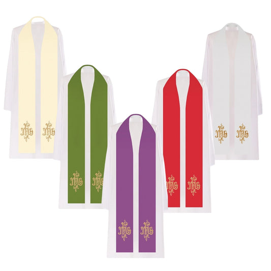 Stola sacerdotale con simbolo JHS dorato