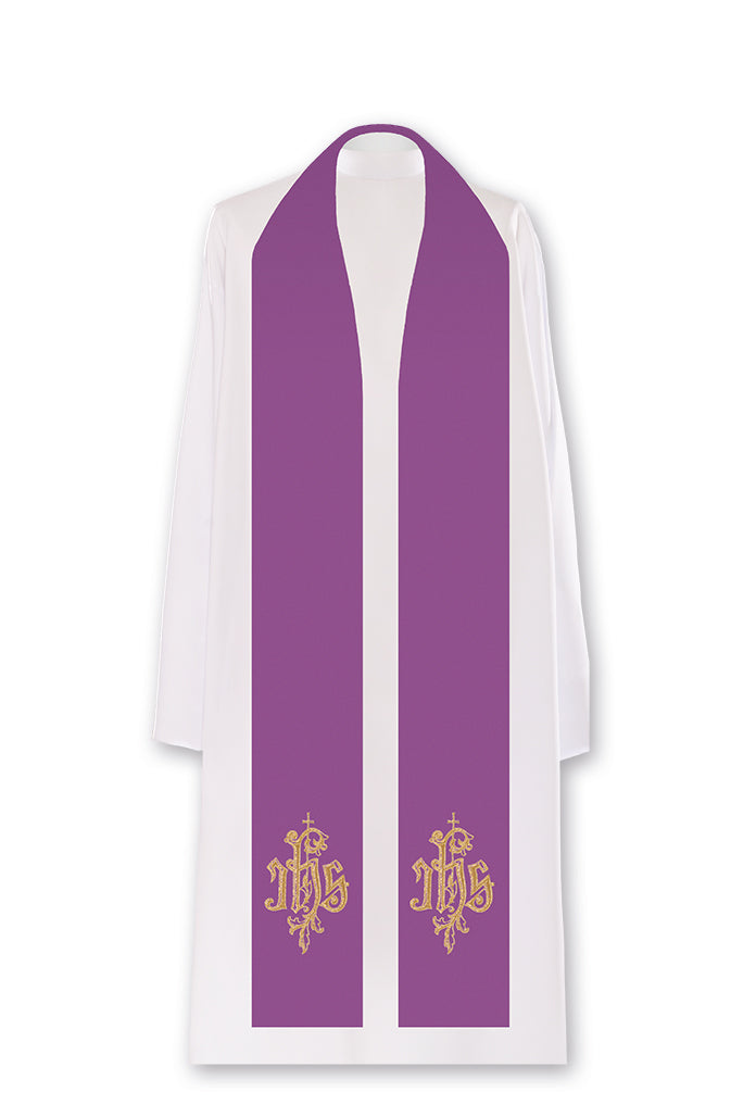 Stola sacerdotale con simbolo JHS dorato