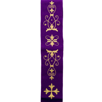 Stola sacerdotale con ricamo dorato Croce