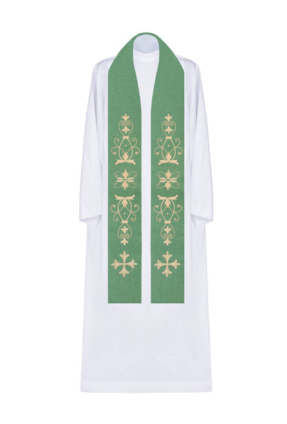 Stola sacerdotale con ricamo dorato Croce