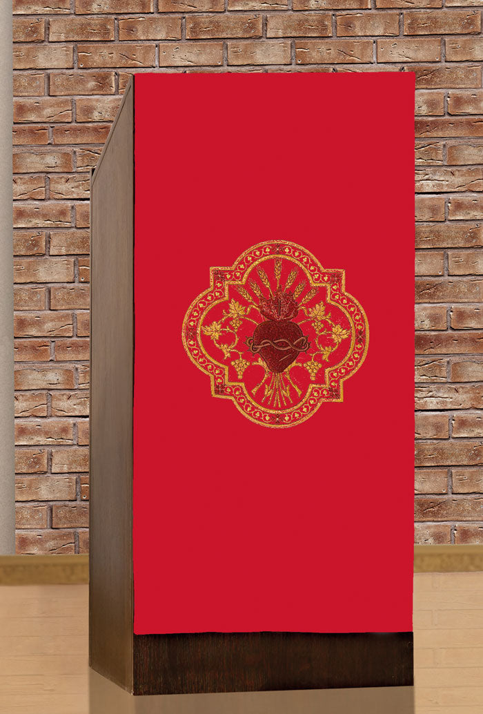Coprileggio ricamato Sacro Cuore. Dimensioni 55x250 cm