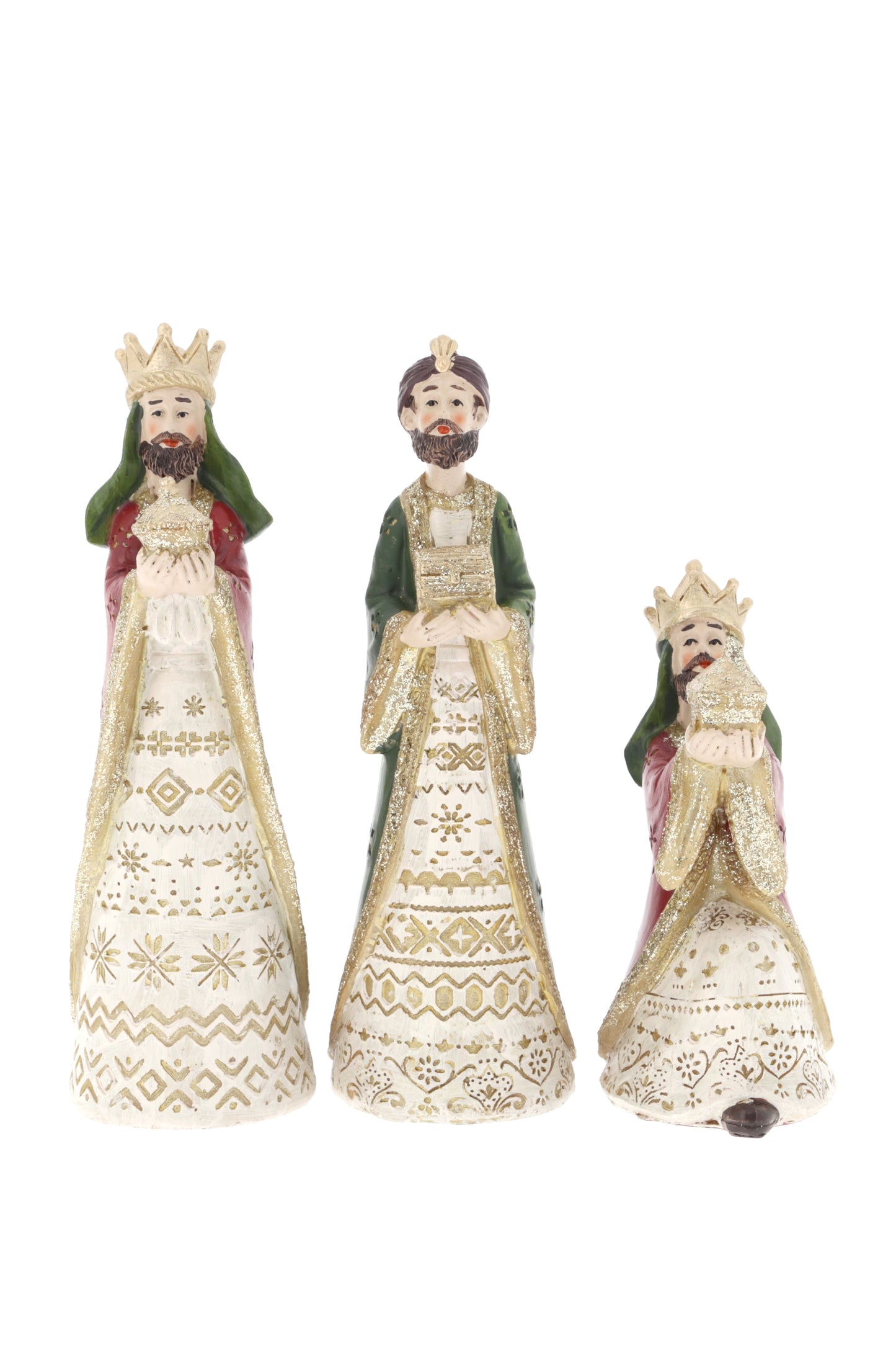 Set presepe composto da 4 pezzi in resina. Altezza 18,3 cm