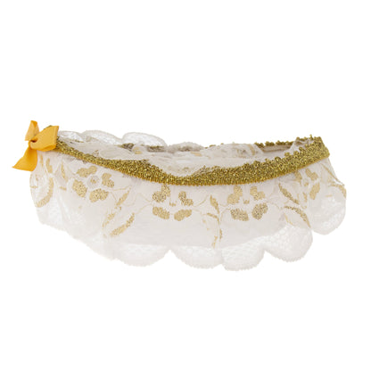 Culla in stoffa per statua Gesu' Bambino. Dimensioni 15x18 cm