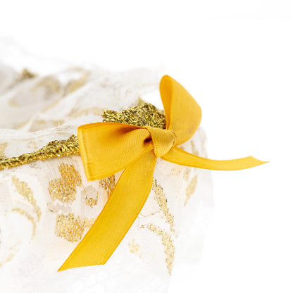 Culla in stoffa per statua Gesu' Bambino. Dimensioni  18x24 cm