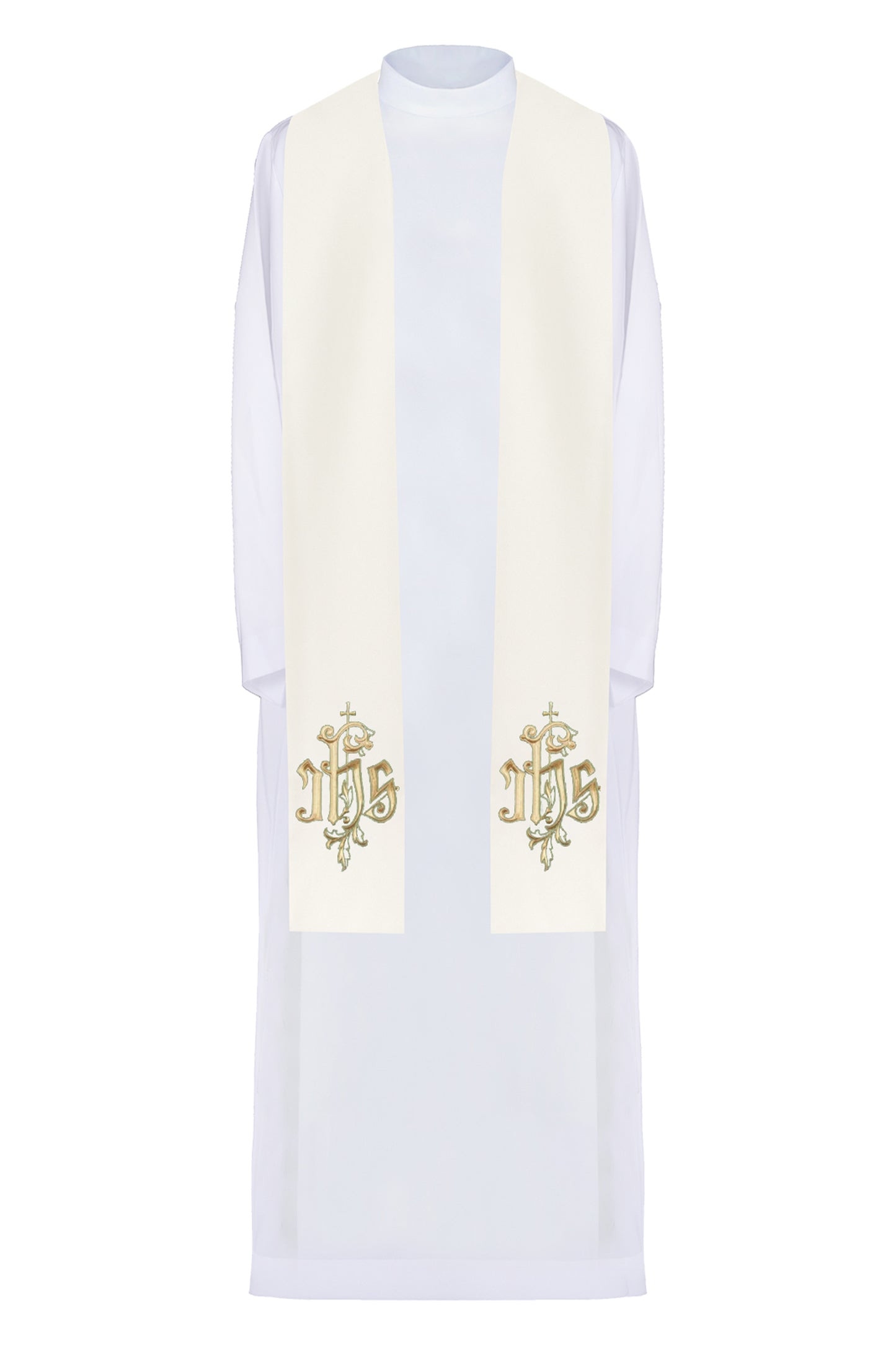 Stola sacerdotale con ricamo JHS dorato