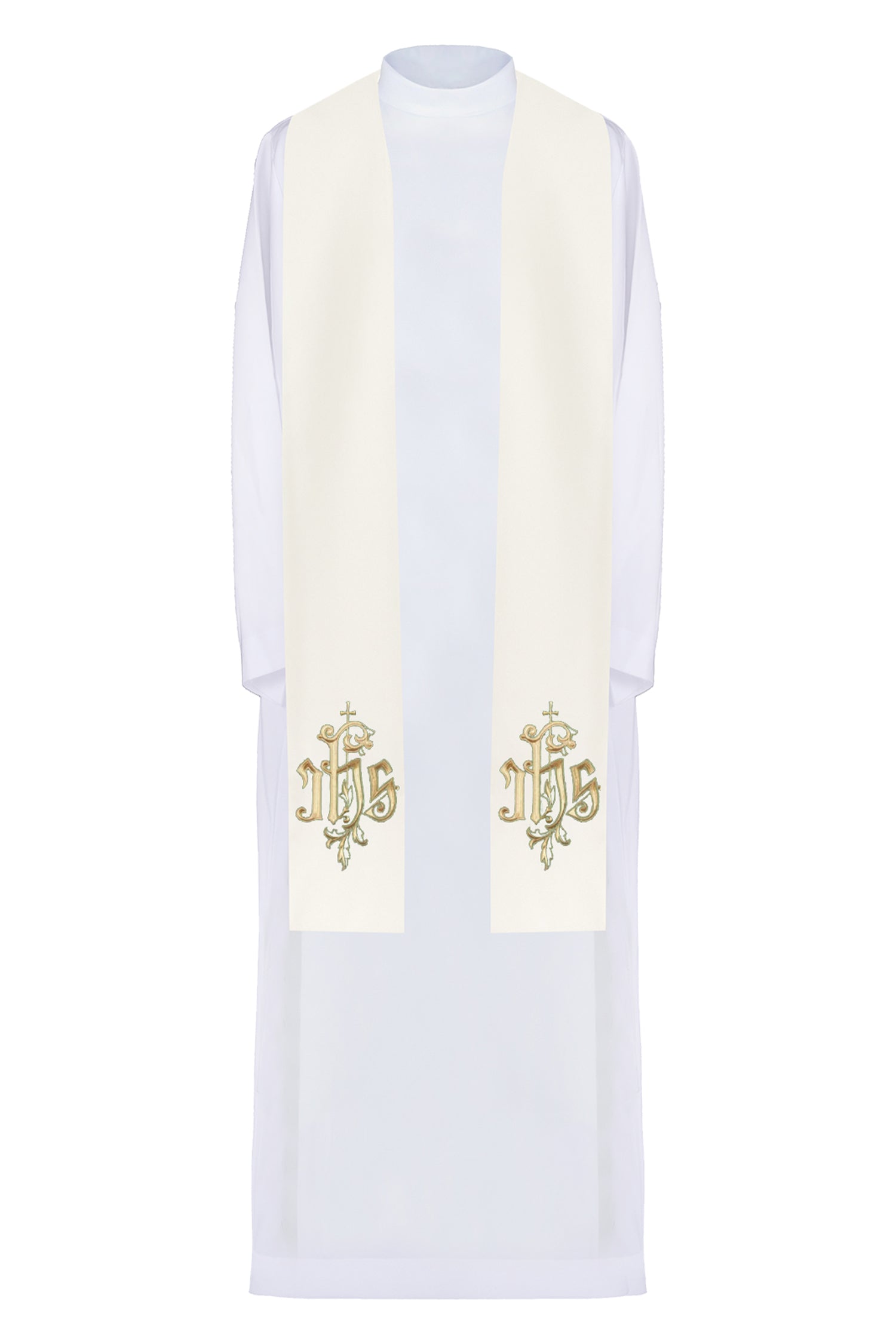 Stola sacerdotale con ricamo JHS dorato