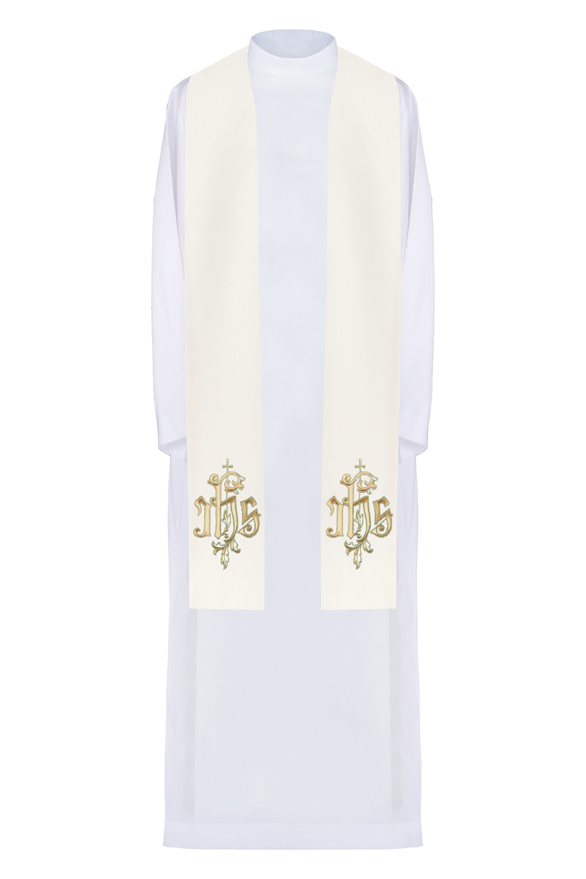 Stola sacerdotale con ricamo JHS dorato