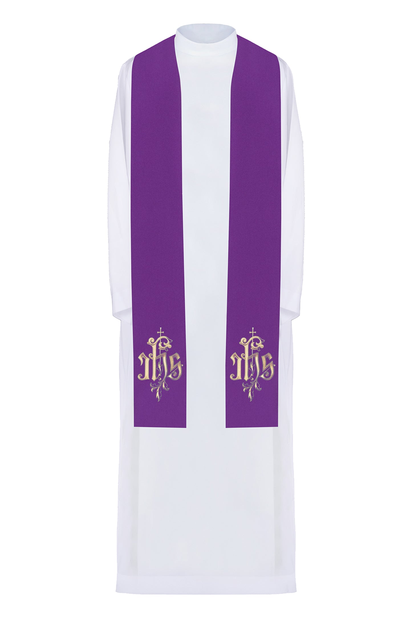 Stola sacerdotale con ricamo JHS dorato