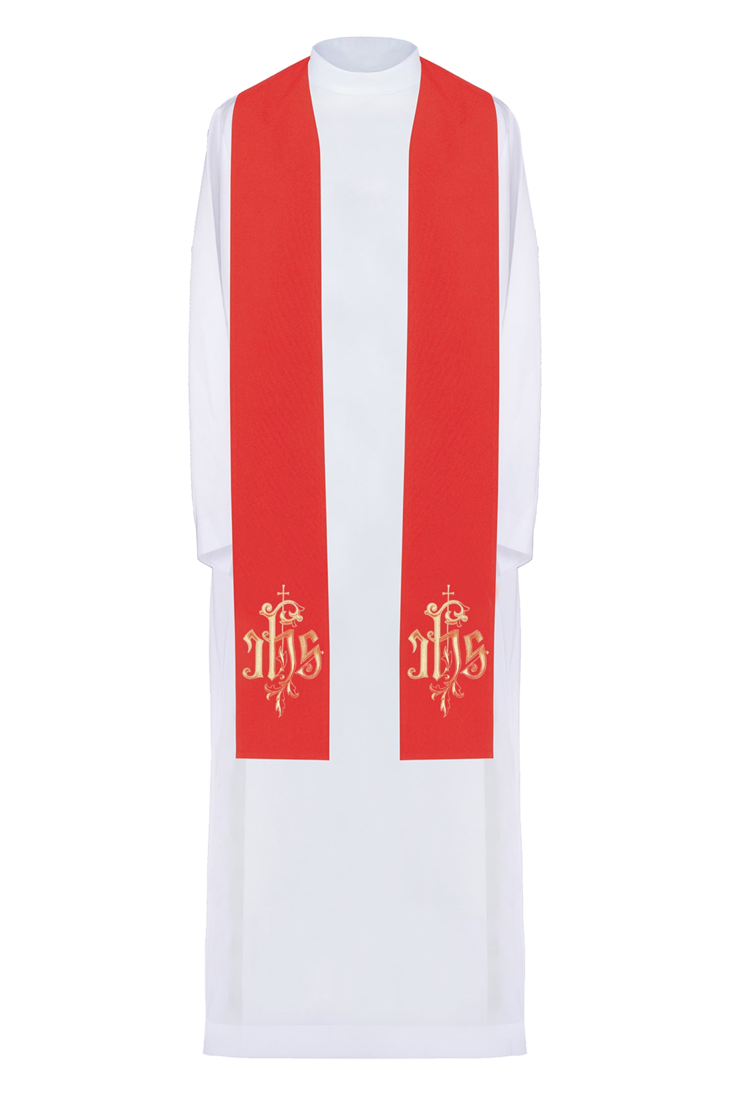 Stola sacerdotale con ricamo JHS dorato
