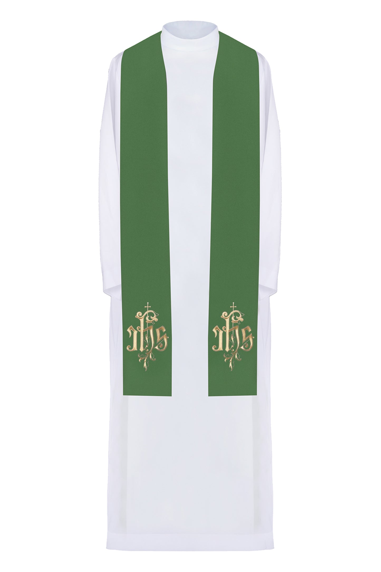 Stola sacerdotale con ricamo JHS dorato