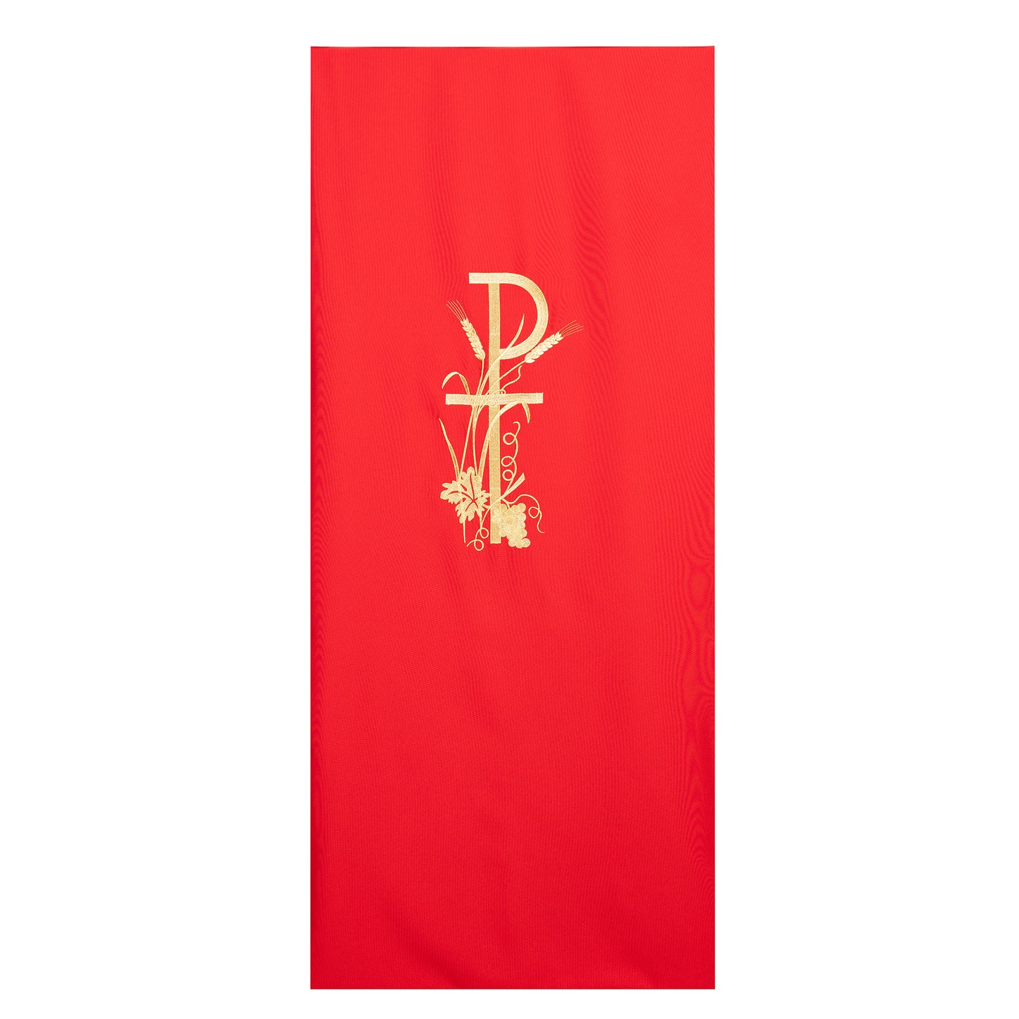 Coprileggio con ricamo Pax e croce. Dimensioni 55x250 cm