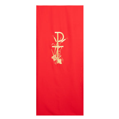 Coprileggio con ricamo Pax e croce. Dimensioni 55x250 cm