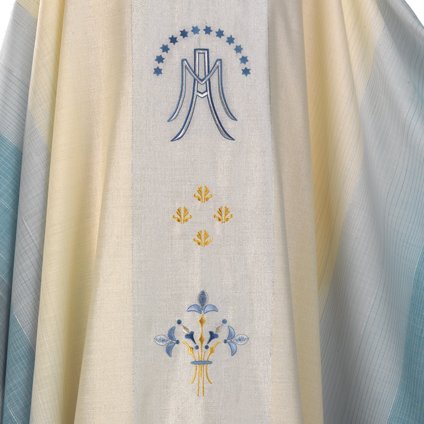 Casula mariana in tessuto sfumato. Lana lurex
