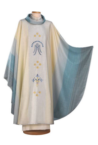 Casula mariana in tessuto sfumato. Lana lurex
