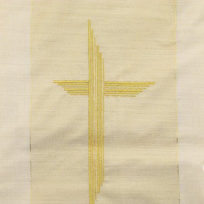 Casula con Croce ricamata su tessuto sfumato. Lana lurex

