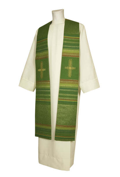 Stola sacerdotale in tessuto sfumato e croce dorata