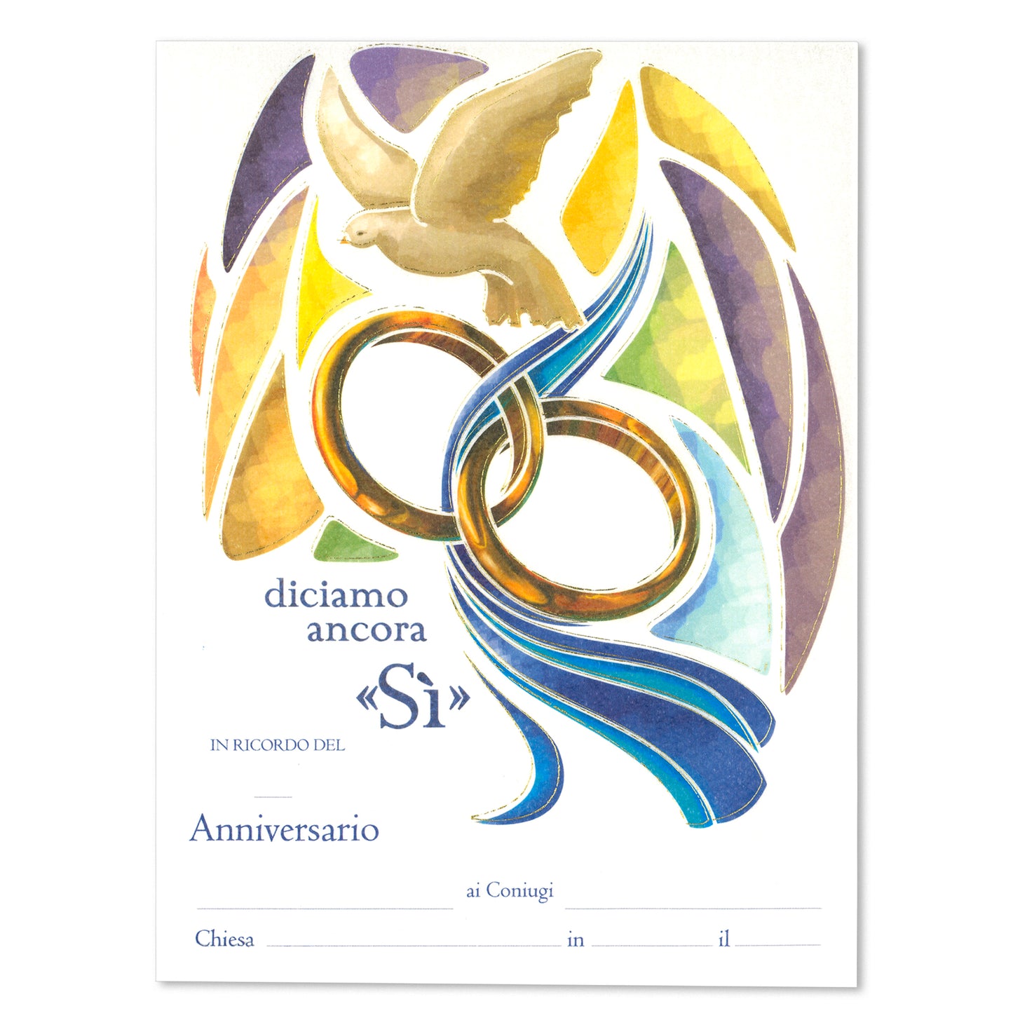 Diploma in carta pergamena anniversario da compilare. Dimensioni 18x24cm