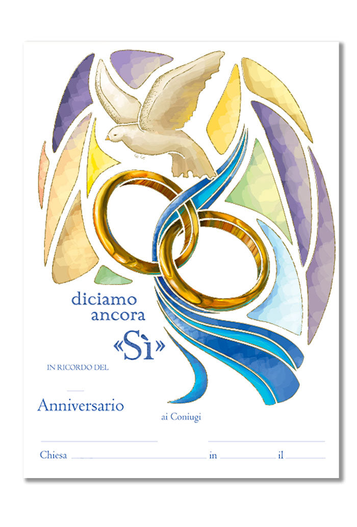 Diploma in carta pergamena anniversario da compilare. Dimensioni 18x24cm